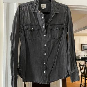 JCrew Women’s Size 10 Gray Cotton Button-Up